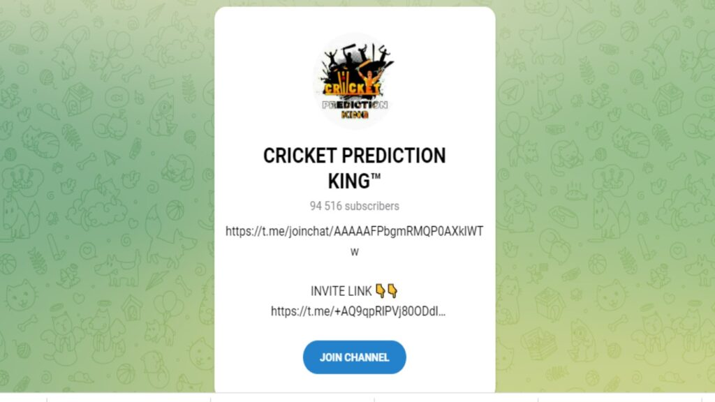 Cricket Prediction King Telegram Channel