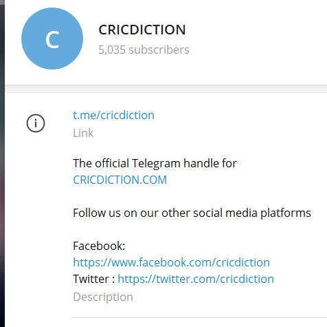 Cricdiction telegram channel