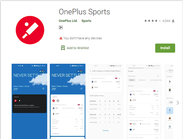 OnepLus Sports App Download