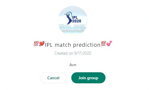 IPL Match PRediction Whatsapp Group