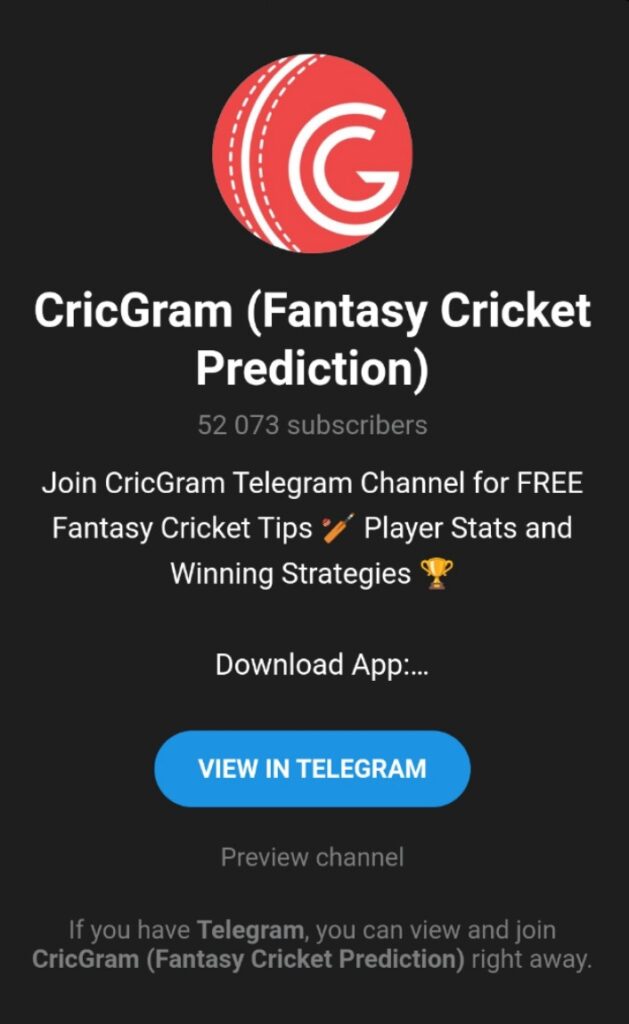 cricgram telegram channel