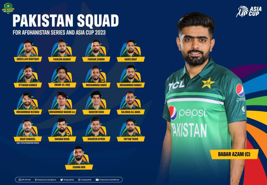 Pakistan Squad for Asia Cup 2023