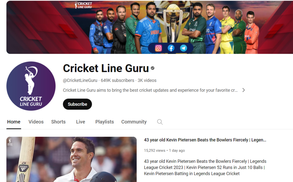Cricket Line Guru Youtube Channel