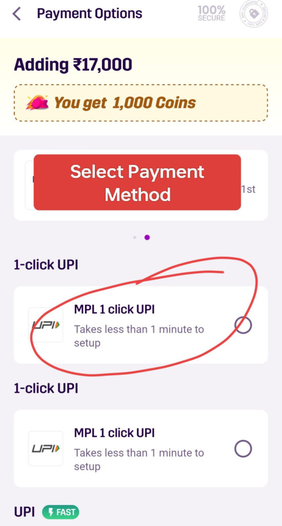 MPL Withdraw Method