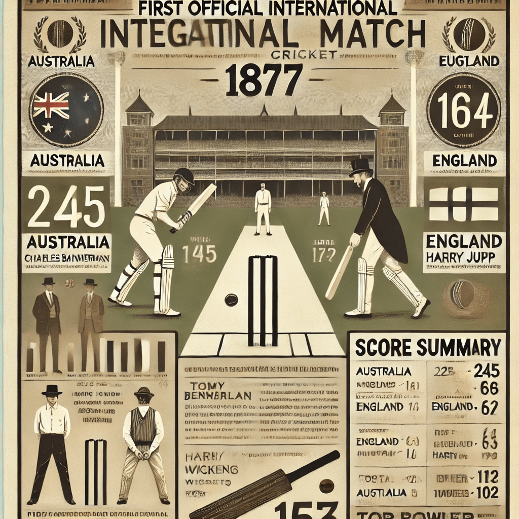 FIRST Official International Cricket Match 1877